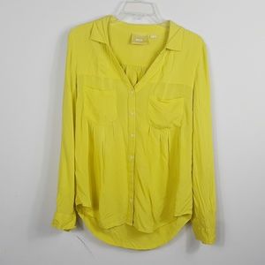 Maeve Anthropologie Yellow Islet Button Down Shirt